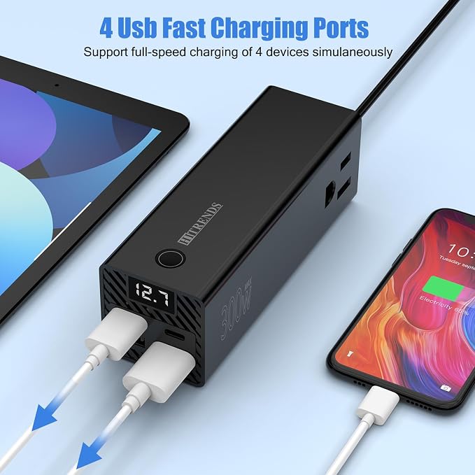 HITRENDS 300W Car Power Inverter Dual DC 12V to 110V AC Car Power inverters - Image 4