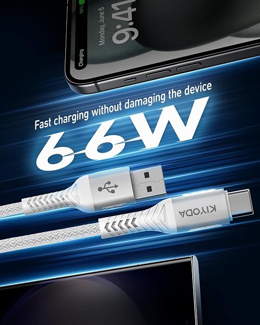 Coiled USB to USB C Cable 6FT, Samsung Galaxy, Google Pixel, LG Phones-Silver - Image 4