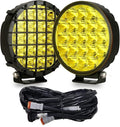 BIGLIONX 6inch 2pcs Amber Round LED Offroad Lights Amber Offroad Driving Fog by BIGLIONX