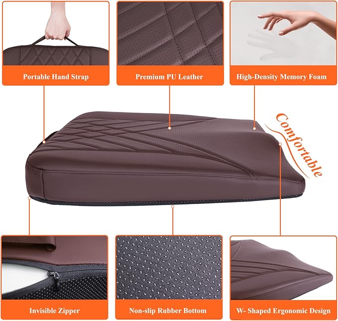 kingphenix Premium Car Seat Cushion, Memory Foam Driver Seat Cushion to Improve - Image 5