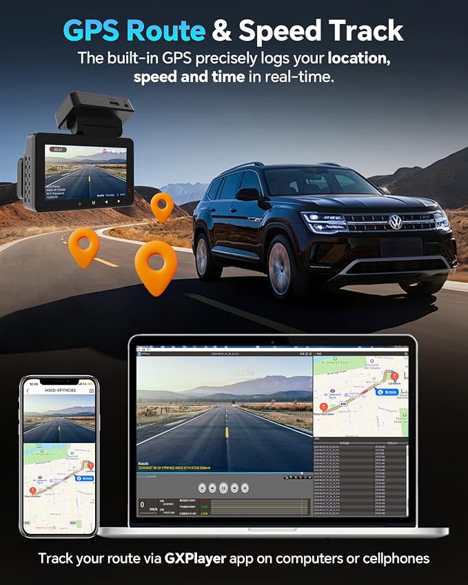 Dash Cam Front and Rear 4K+1080P, Dash Camera - Image 5