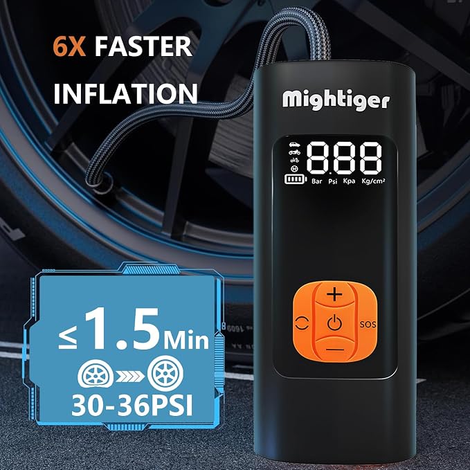 Tire Inflator Portable Air Compressor Cordless Mini Automatic Air Pump - Image 3