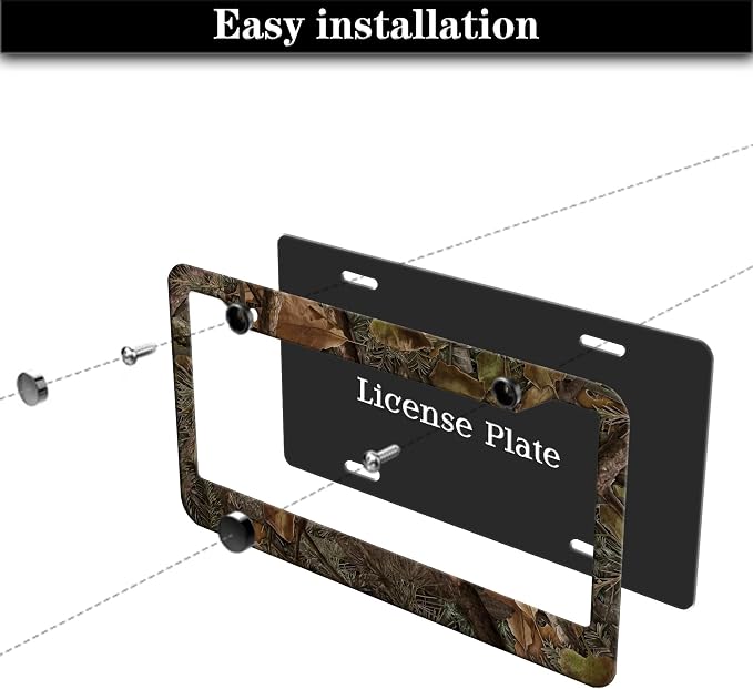License Plate Mount for Men Multicolor License Plate Frames for Women Camo - Image 7