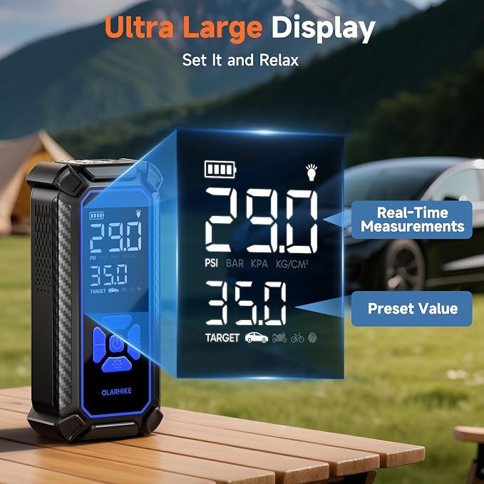OlarHike Cordless Tire Inflator Portable Air Compressor, Quick Inflation - Image 4
