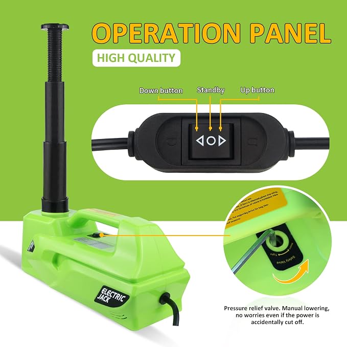 Electric Car Jack 5Ton 12V Hydraulic Car Jack Lift Built-in Safety Hammer - Image 4