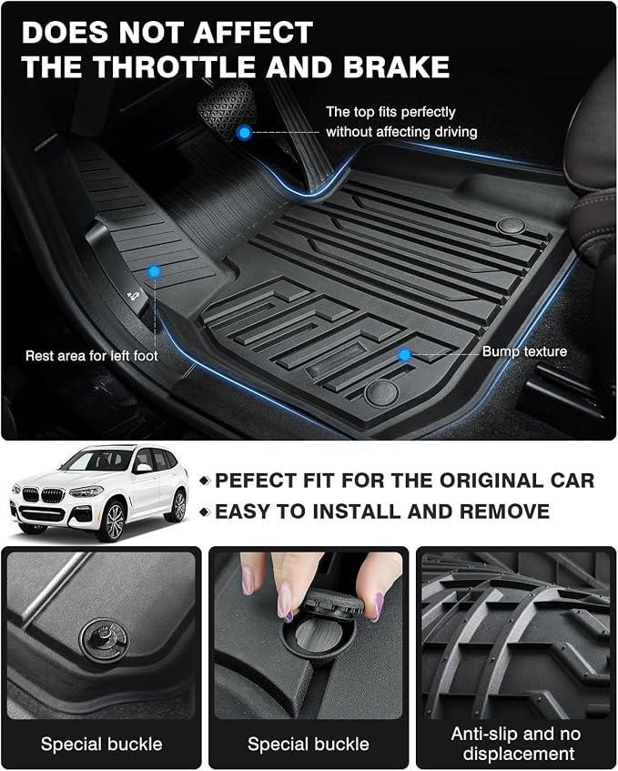 Powerty Floor Mats for 2018-2024 BMW X3 / 2019-2024 BMW X4, Custom Fit for BMW - Image 4
