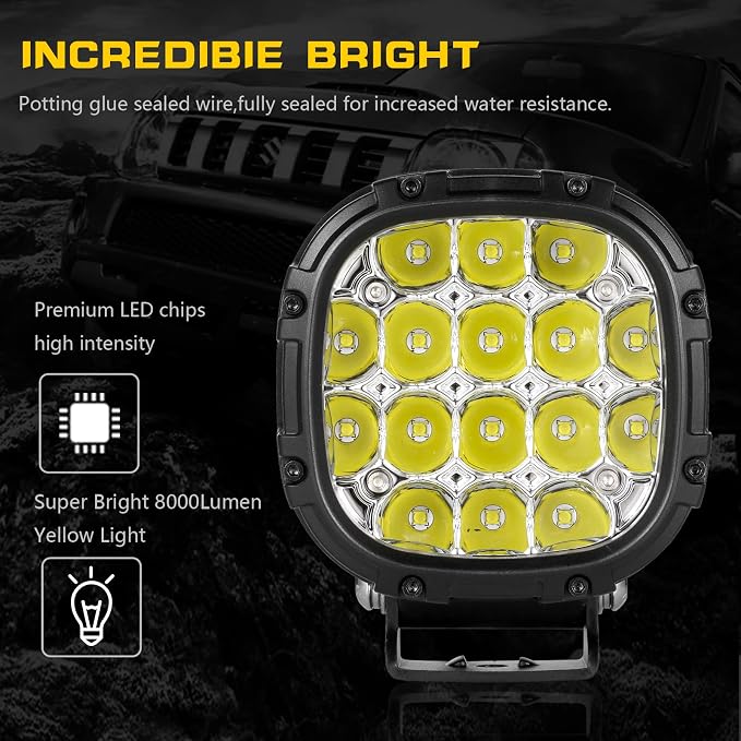 BIGLION.X 4 Inch Pair 160W Round LED Offroad Lights Super Bright Driving - Image 5