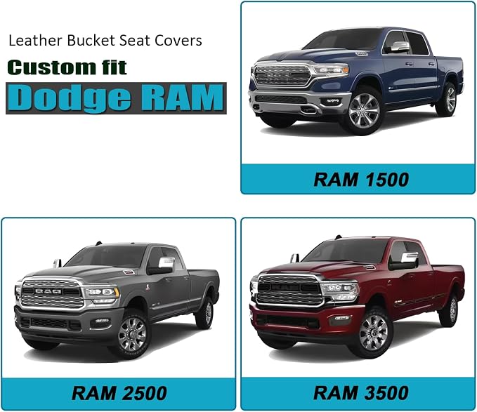 GIANT PANDA 2-Pack Front 3D Air Mesh Car Seat Covers Custom Fit Dodge Ram 1500 - Image 2