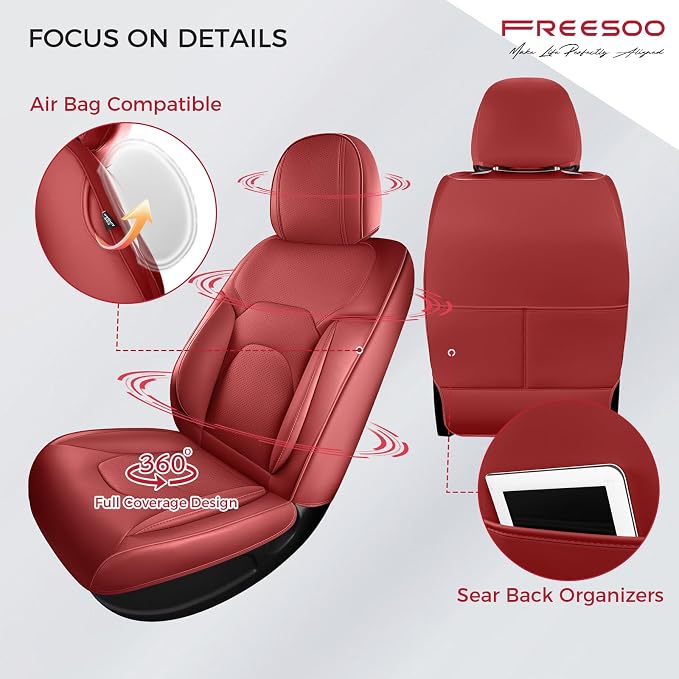 FREESOO Car Seat Covers Front Seats 2PCs, Waterproof Automotive Seat Covers - Image 3