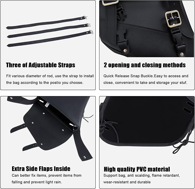 Gargoyle Bells Leather Solo Swing Arm Bag - Image 3