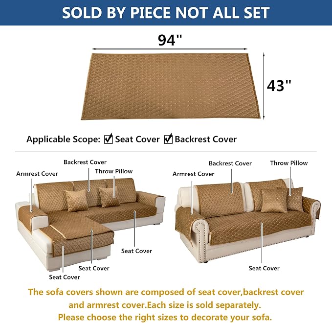 Eismodra Couch Cover, Sectional Couch Covers, Sofa Covers - Image 5
