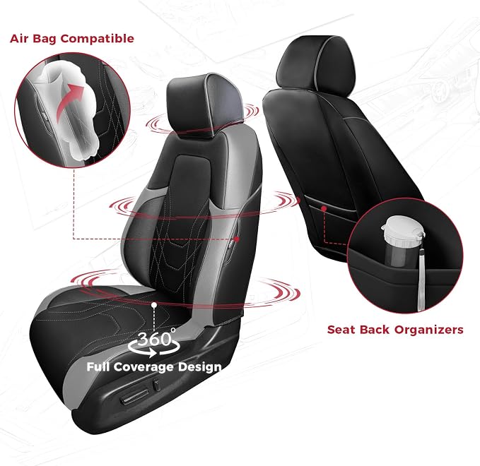 FREESOO CRV Seat Covers Full Set, - Image 3
