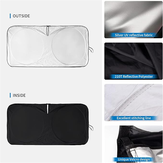 Windshield Sun Shade for Honda Pilot 2016-2025 2026 Windshield Cover, Front - Image 7