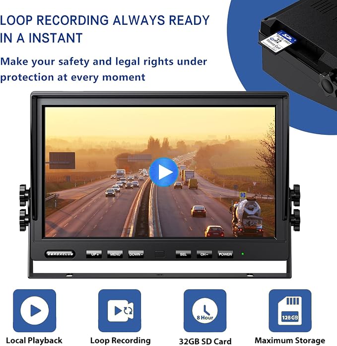 10'' 1080P Wireless Backup Camera System, 10 Inch DVR Quad Split Monitor - Image 4