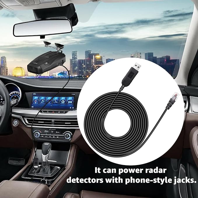 USB to RJ11 Radar Detector Power Cable, DC5V-12V Power Cable Replacement - Image 6