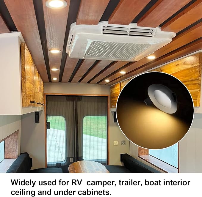 RV Boat Recessed Ceiling Light 6 Pack 12V LED Puck Light - Image 6