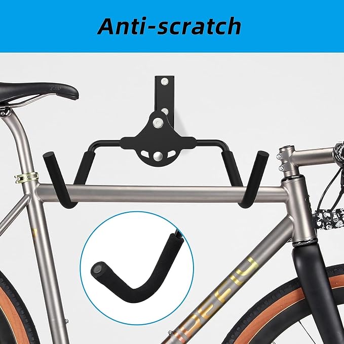 Foldable Bike Wall Mount Rack, Bicycle Rack Storage, Horizontal Bicycle Storage - Image 2