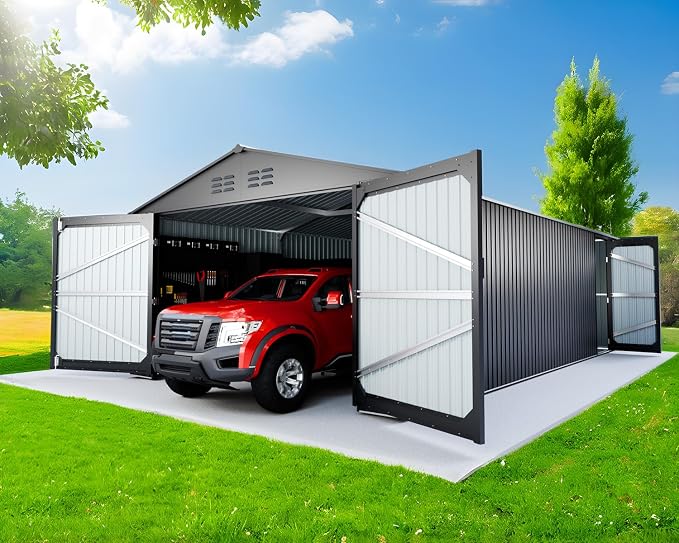 20 x 13 FT Outdoor Storage Shed, Large Metal Garden Shed by EPOFIT