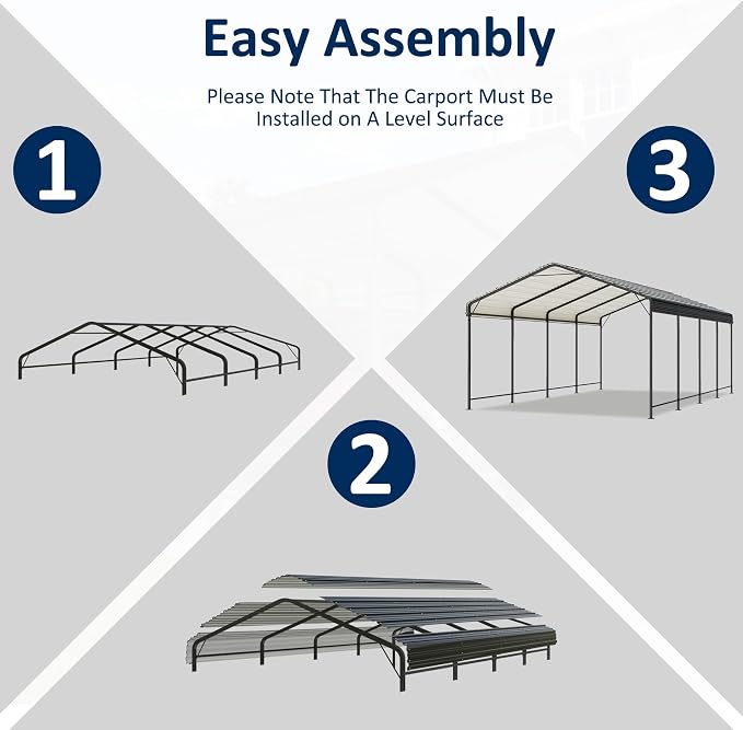 12x20 Metal Carport Carports - Image 3
