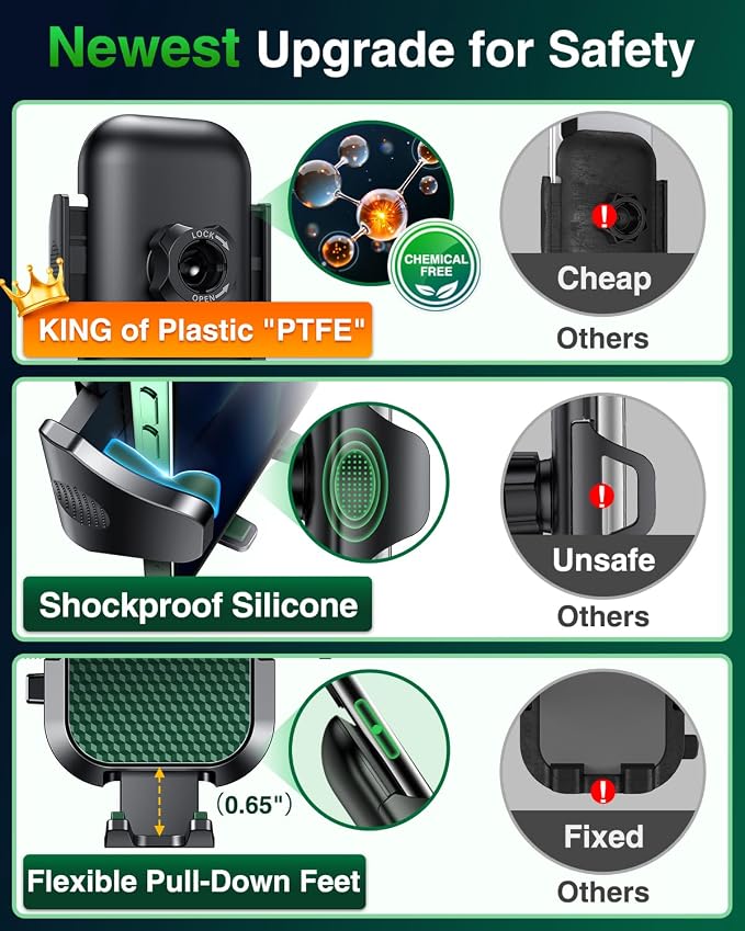 VANMASS Universal Car Phone Mount Dashboard Phone Holder, Handsfree Windshield - Image 6