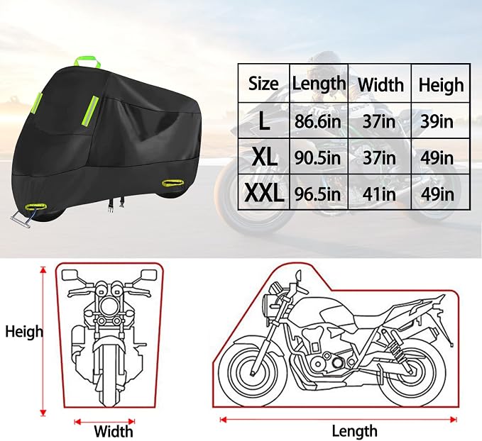 Motorcycle Cover All Season, Outdoor Storage Moped Covers, All-Weather - Image 2