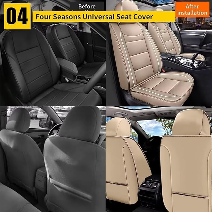 YORKNEIC Leather Car Seat Covers Fit - Image 5