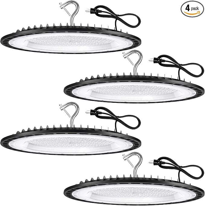 4 Pack 300W UFO Led High Bay Light Fixture, 5000K Daylight Commercial Shop Bay by YANYCN