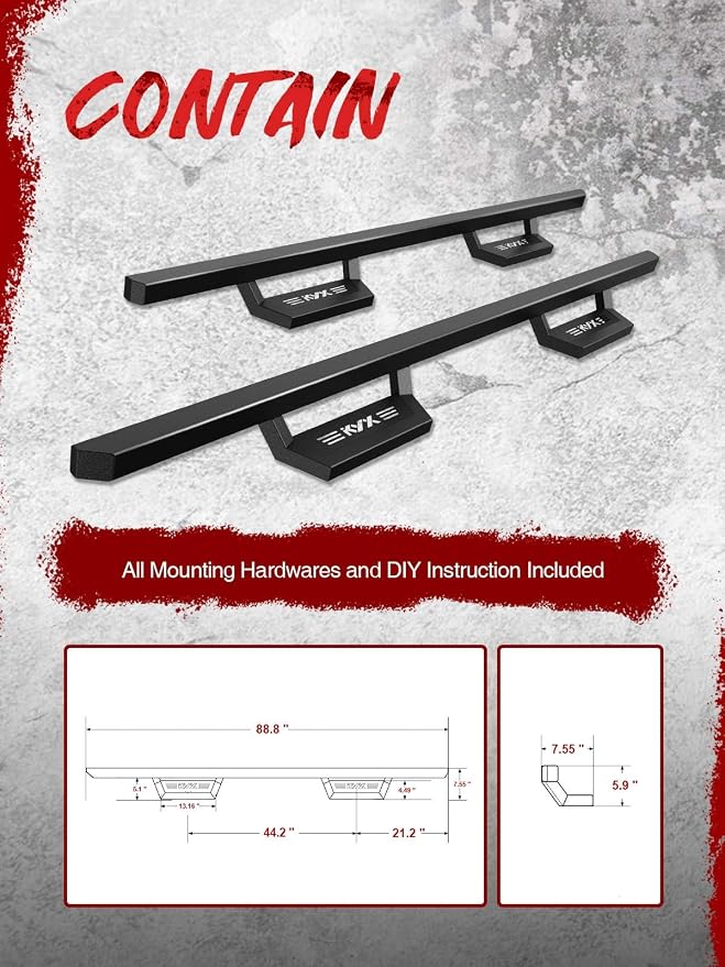 KYX Running Boards for 2005-2023 Tacoma Double Cab Pickup Truck, 5 inches Side - Image 6