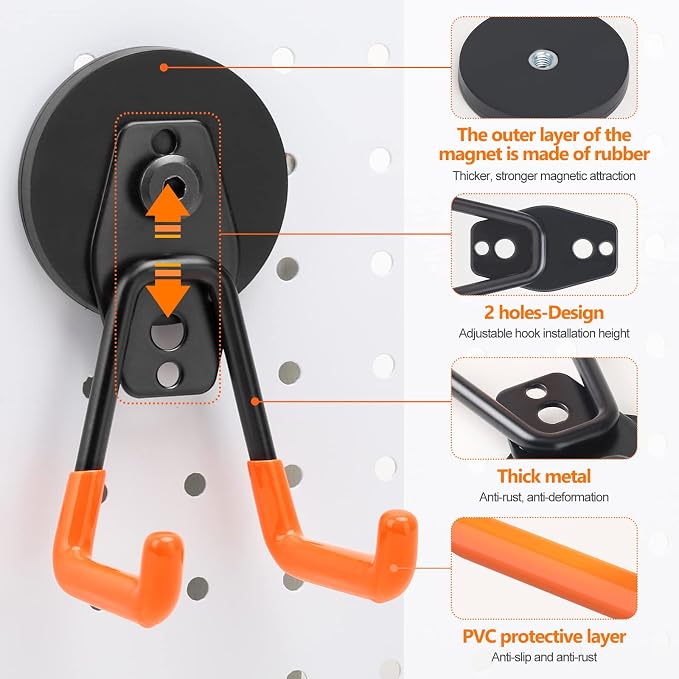 Homde Heavy Duty Magnetic Hook, 2 Velcro Strap and 2 Magnet Holder Combine - Image 3