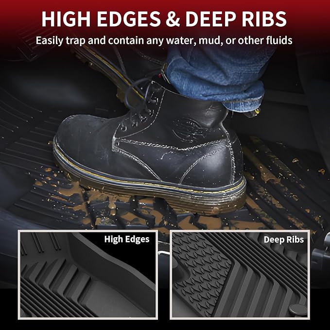LASFIT Floor Mats for Acura RDX All Weather Floor Liner TPE Custom Fit 1st & - Image 3