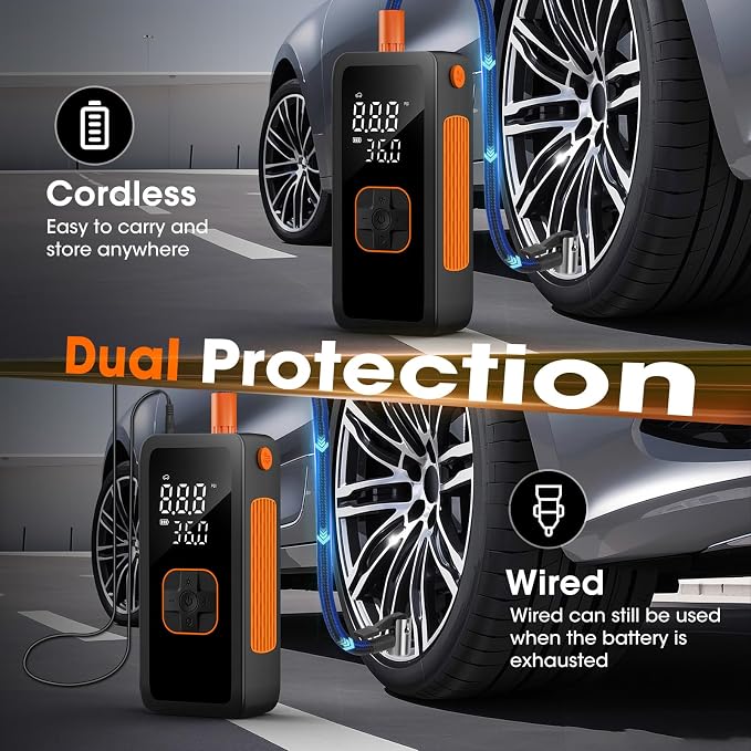 Tire Inflator Portable Air Compressor, 5X Faster Portable Air Pump - Image 5