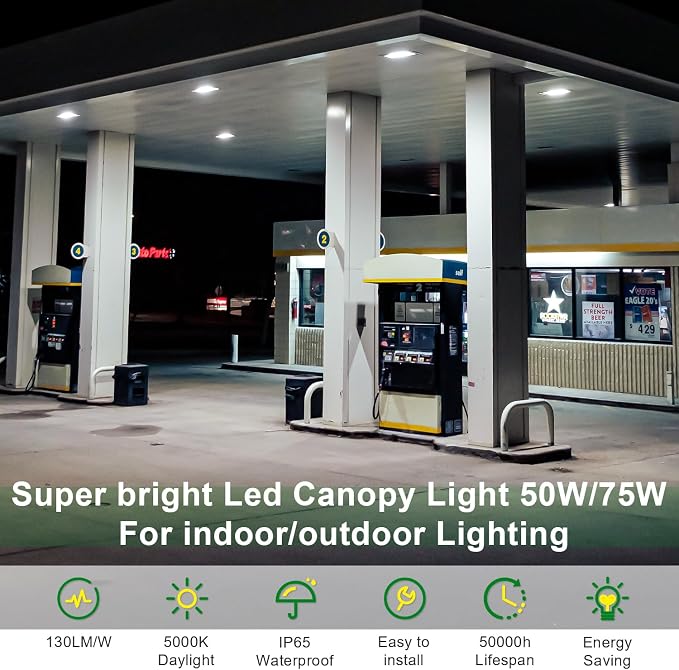 80W/60W/40W Power Selectable LED Canopy Garage Light - Image 2