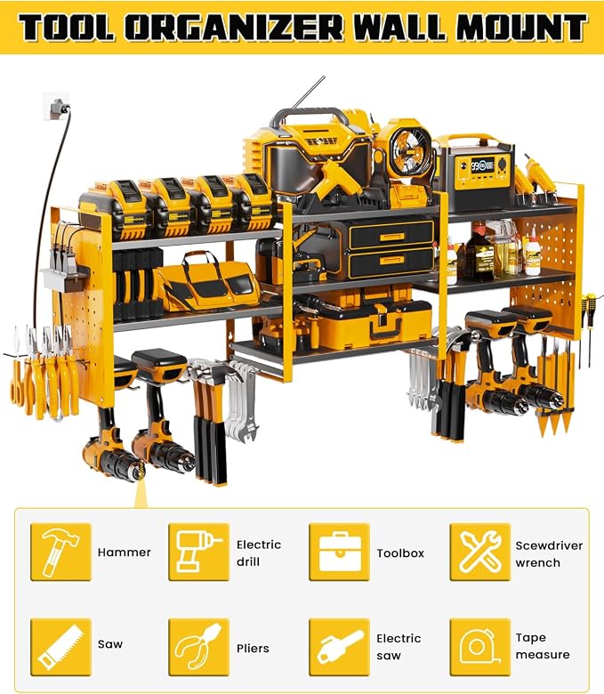 Heavy-Duty 48" Wall Mount Power Tool Organizer - Image 3