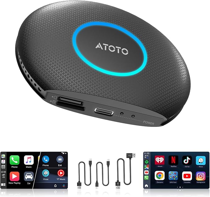 Ai Box Carplay/Android Auto Wireless Adapter, Android 13 6-in-1 Ai Box by MYATOTO
