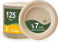 WELLIFE 100% Compostable Paper Plates 7 Inch, Biodegradable Bagasse, by WELLIFE