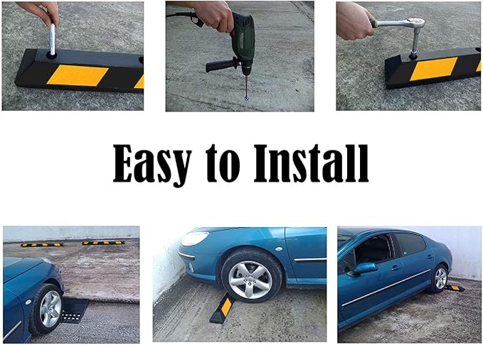 IRONMAX Parking Stopper for Garage, Heavy Duty Parking Block Garage Wheel Stop - Image 8