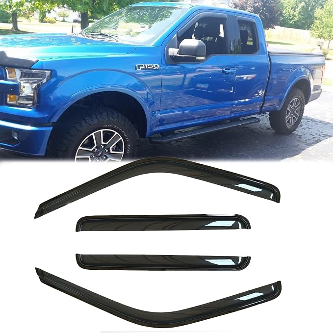 4pcs Original Shatterproof Outside Mount Style Side Window Visor Deflector Rain - Image 2