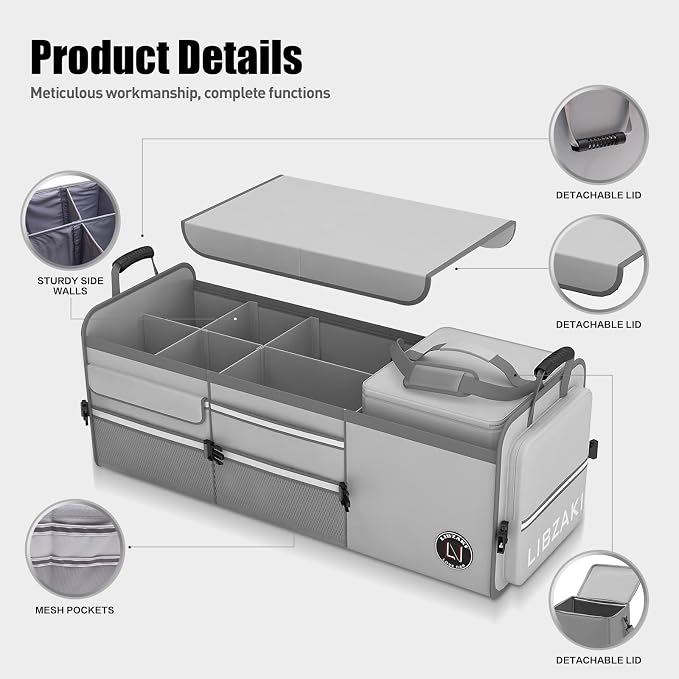 LIBZAKI Oversize 4 in 1 Car Trunk Storage Organizer - Image 4