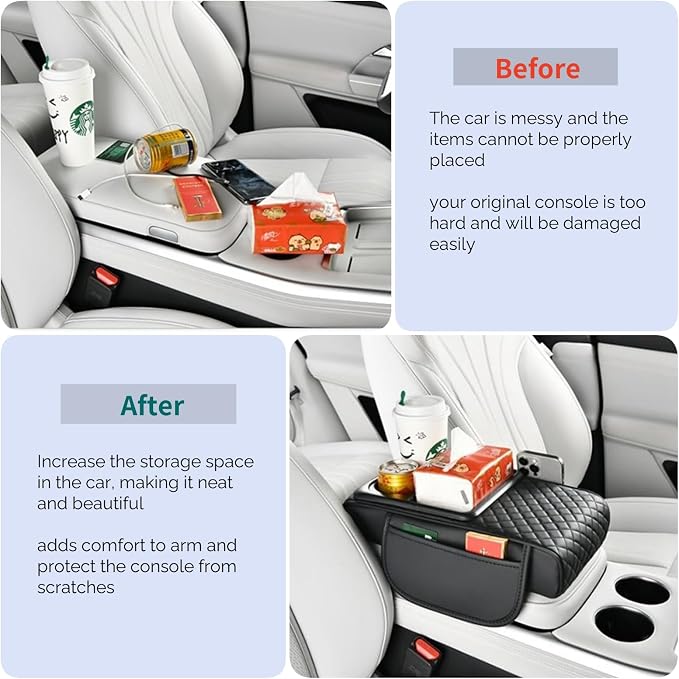 Upgrade Arm Rest Cover for Car, 5-in-1 Middle Console Cover Cushion Pad - Image 6