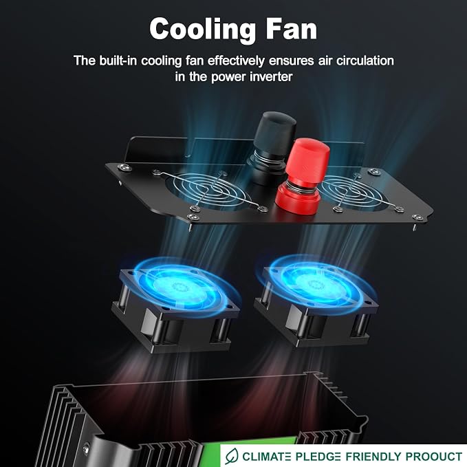 3000W Power Inverter, Peak Power 6000W 12V DC to AC 110V120V, Remote Control - Image 5