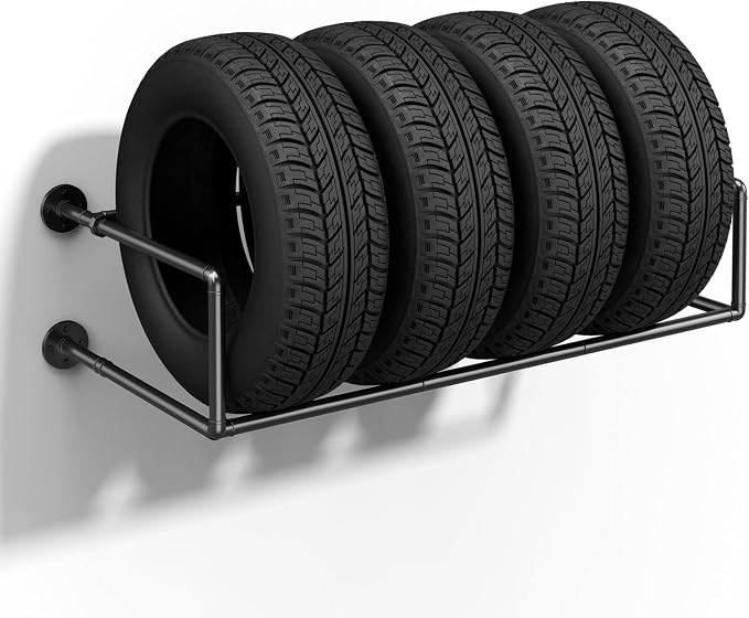 Vrisa Tire Rack Wall Mount Heavy Duty Adjustable Multi Tire Storage Rack by Vrisa