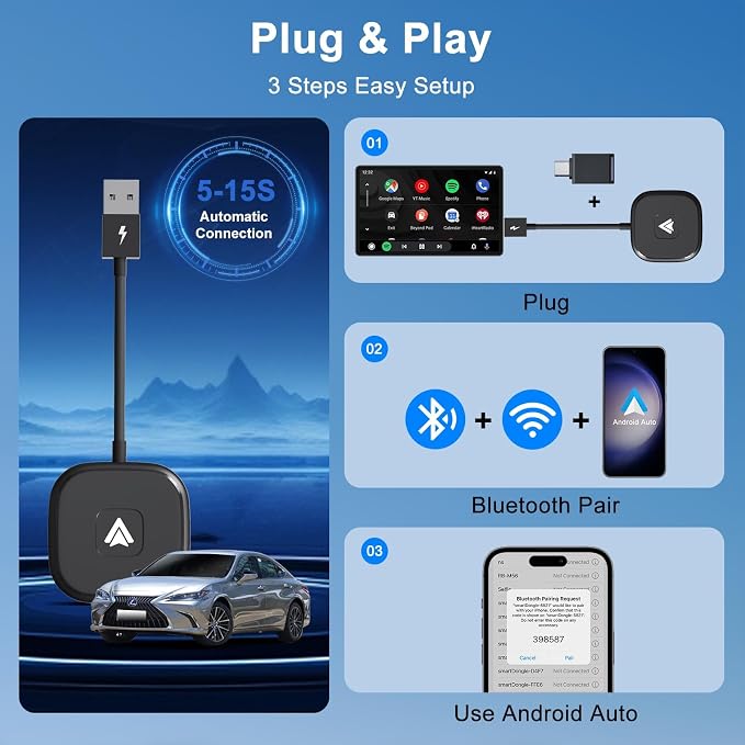 Android Auto Wireless Adapter for Wired Android Auto Cars Converts Wired to - Image 6