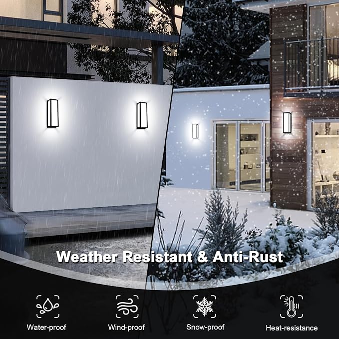 30Watt Modern Outdoor Wall Lights, 2000 Lumen Waterproof Exterior Porch Light - Image 5