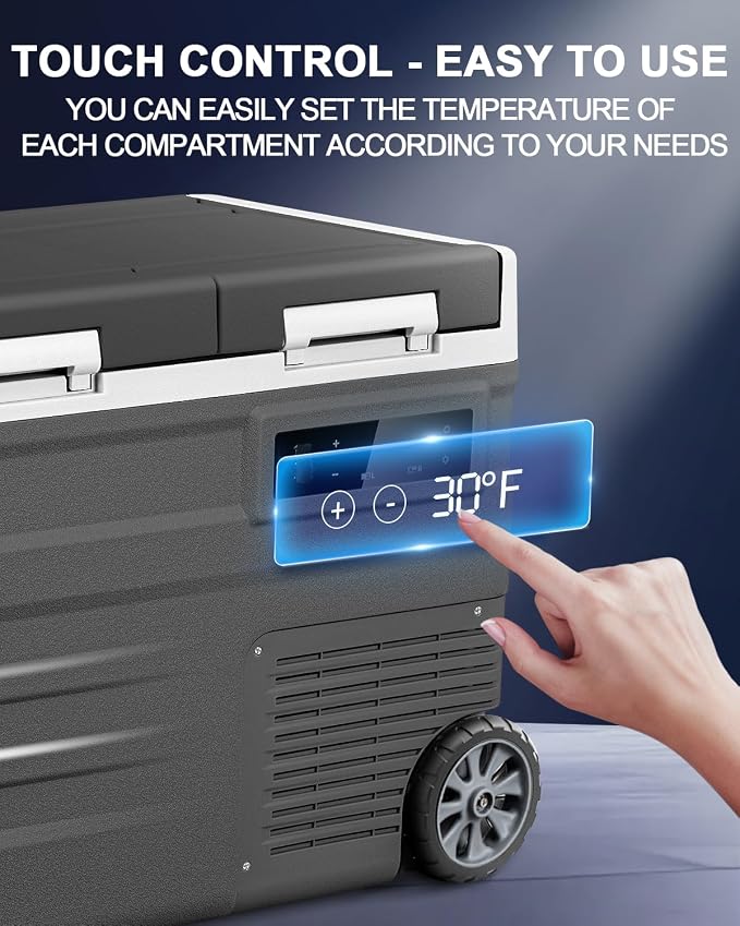 ELECAENTA 12 Volt Refrigerator, 43qt Dual Zone Car Fridge, Portable Freezer - Image 8