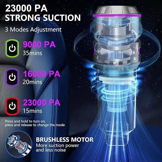Car Vacuum, 4-in-1 Mini Cordless Vacuum Cleaner - Image 3