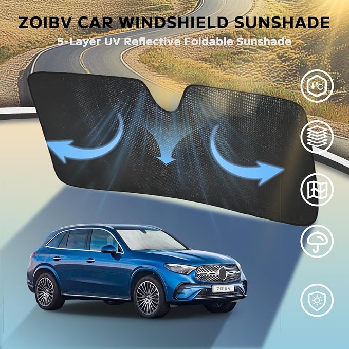 Windshield Sun Shade for Mercedes-Benz GLC SUV 2016-2022 - Image 3