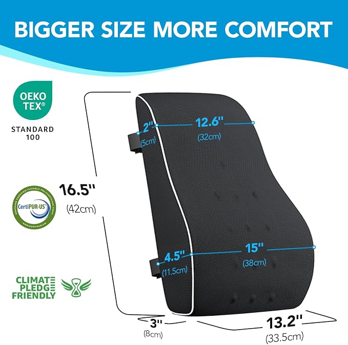 Lumbar Support Pillow for Office Chair, Office Home, College Dorm Room - Image 9