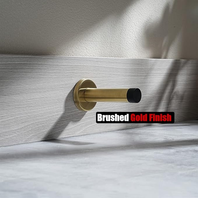 JQK Door Stopper Gold, 304 Stainless Steel Thicken 1mm Sound Dampening Door - Image 4