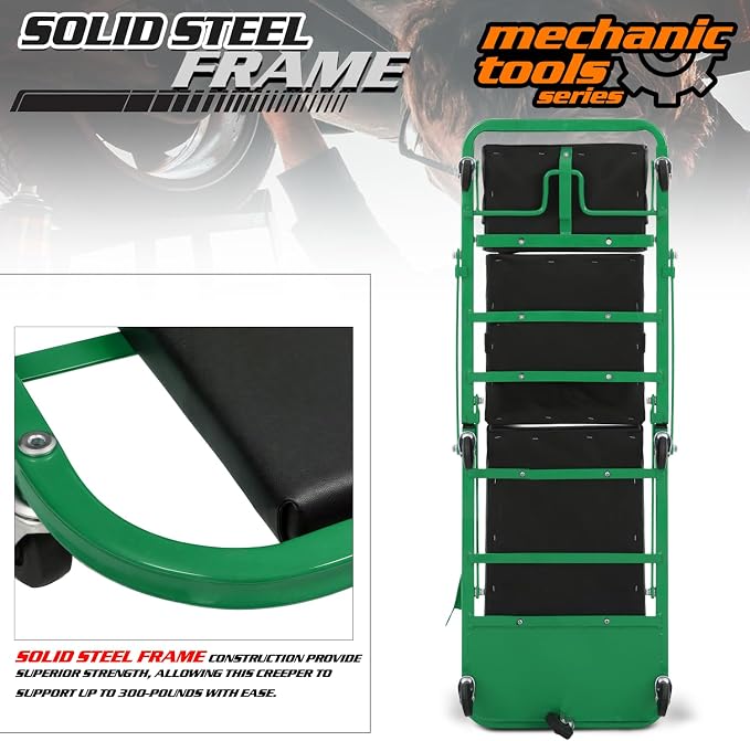 M-AUTO Heavy-Duty Convertible Mechanic Creeper, Z-Creeper 2-in-1 Creeper and - Image 5