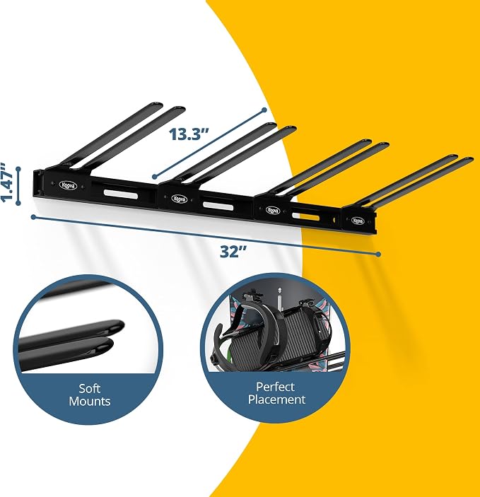 Koova Snowboard Wall Mount Rack Holder | Garage Snowboard Storage Organizer | - Image 4